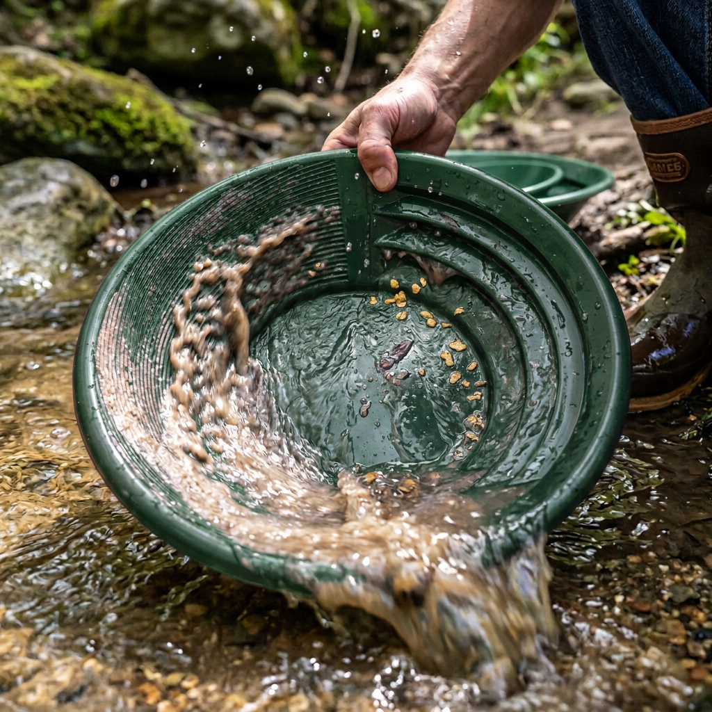Sluice Fox Spiral Gold Pan with Vanishing Riffle