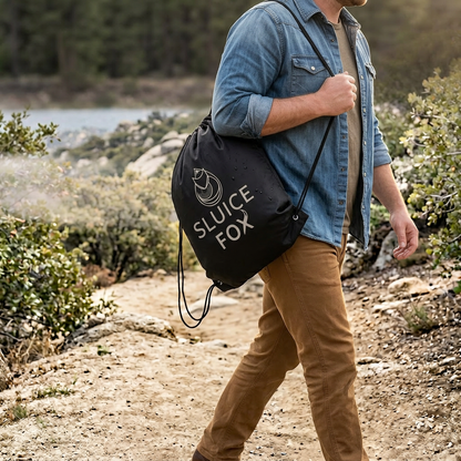Sluice Fox Drawstring Tote Bag for Prospecting Gear