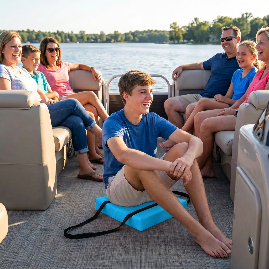 Bradley Type IV Boat Cushion USCG Approved Throwable Flotation Device; Coast Guard approved throw preserver with foam cushion; throwable boat seat safety device