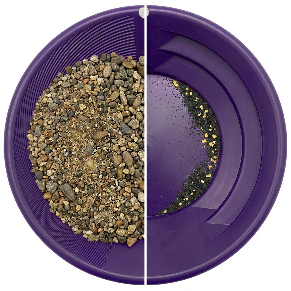 Sluice Fox Spiral Gold Pan with Vanishing Riffle