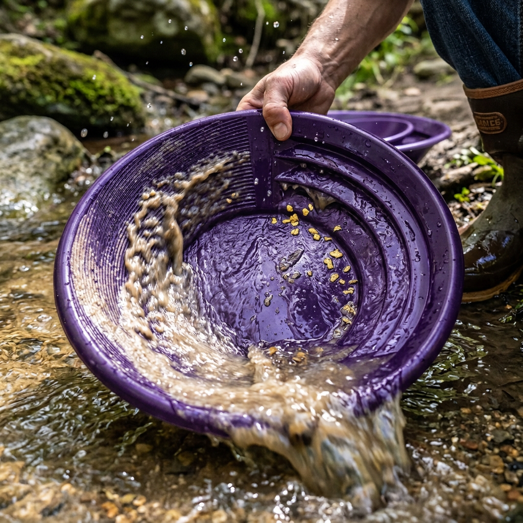 Sluice Fox Spiral Gold Pan with Vanishing Riffle
