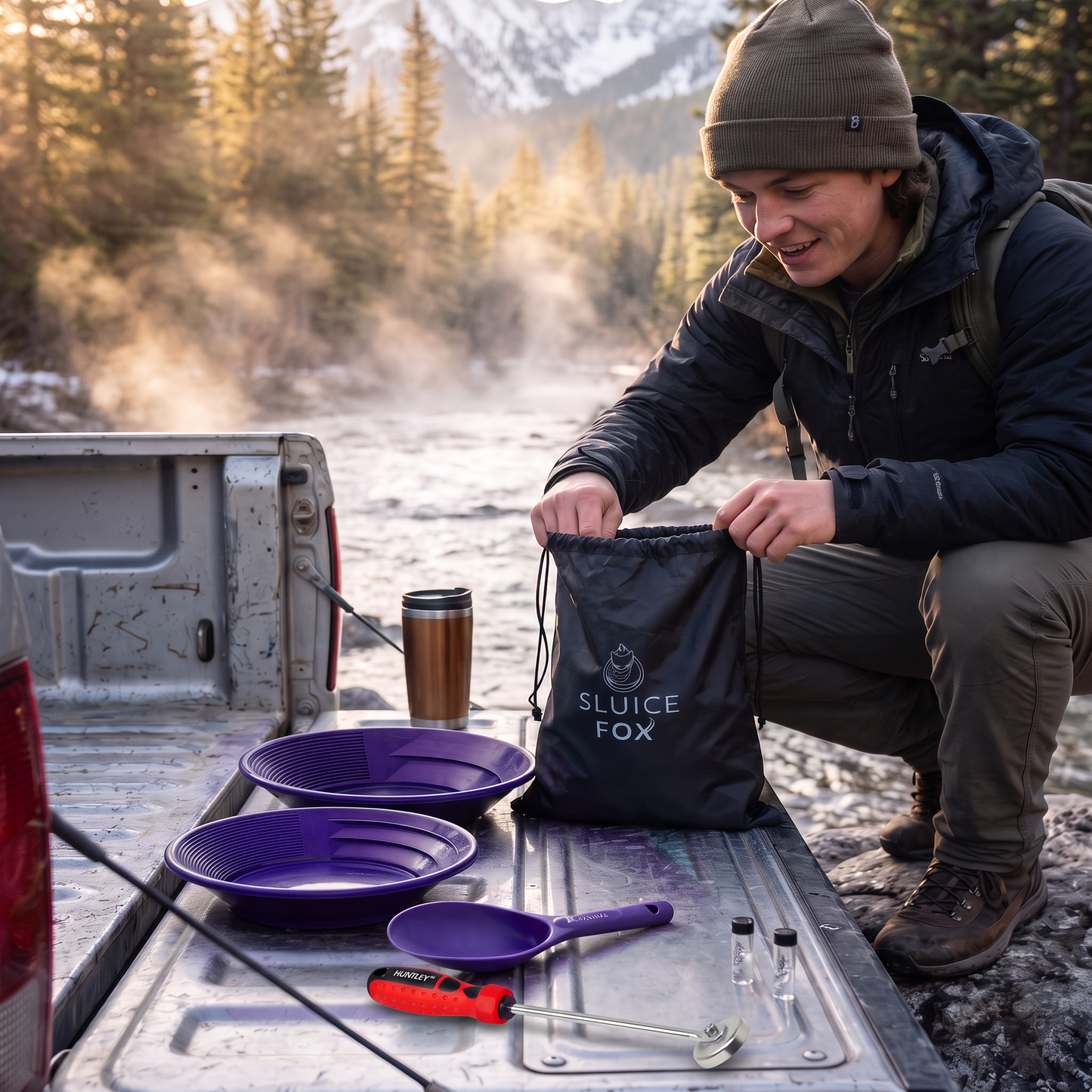 Sluice Fox 10-Piece Gold Panning Kit with Bag