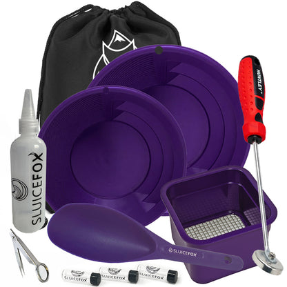 Sluice Fox 10-Piece Gold Panning Kit with Bag