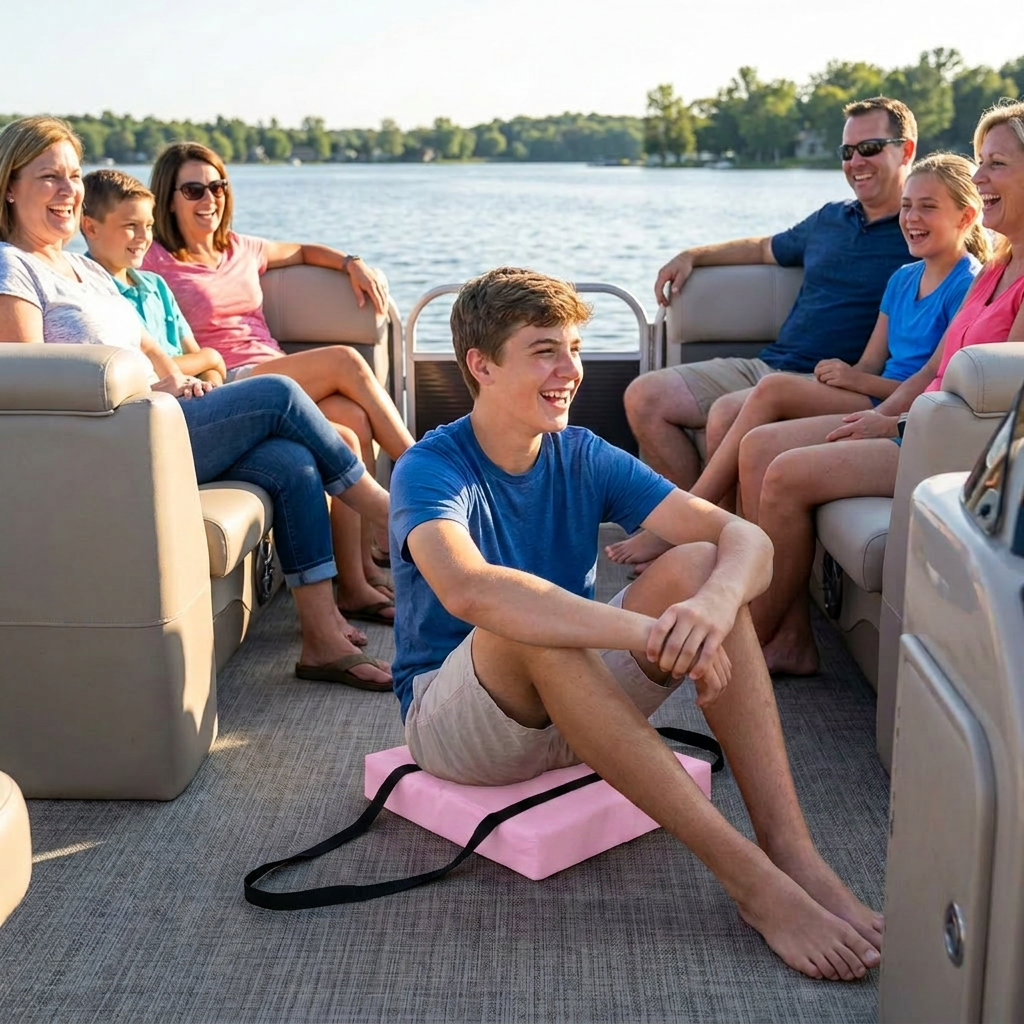 Bradley Type IV Boat Cushion USCG Approved Throwable Flotation Device; Coast Guard approved throw preserver with foam cushion; throwable boat seat safety device