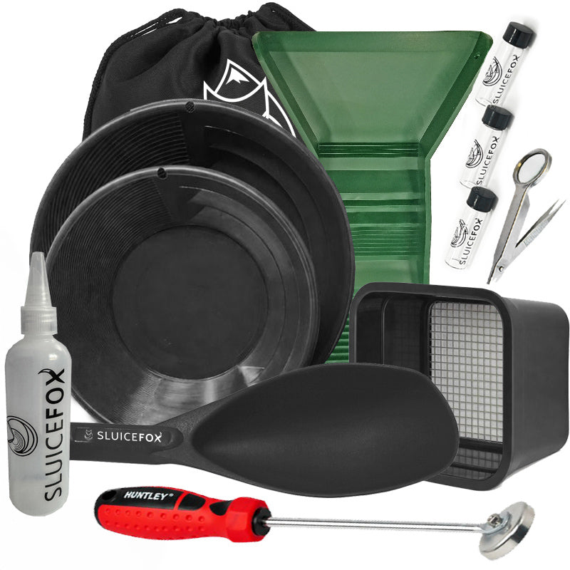 Sluice Fox 10-Piece Gold Panning Kit with Bag