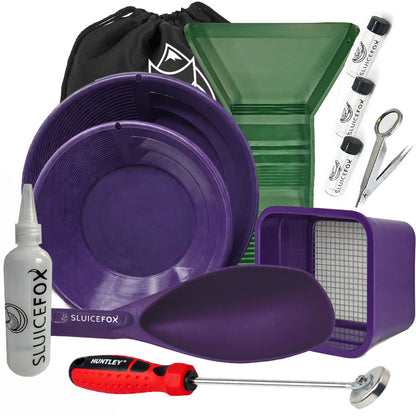 Sluice Fox 10-Piece Gold Panning Kit with Bag