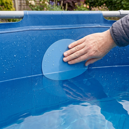 All-in-One Repair Kit for Above-Ground Pools | Fast, Underwater-Capable Peel-and-Stick OR Adhesive Glue-Down Vinyl Patches & for Easy Set and Frame Pools