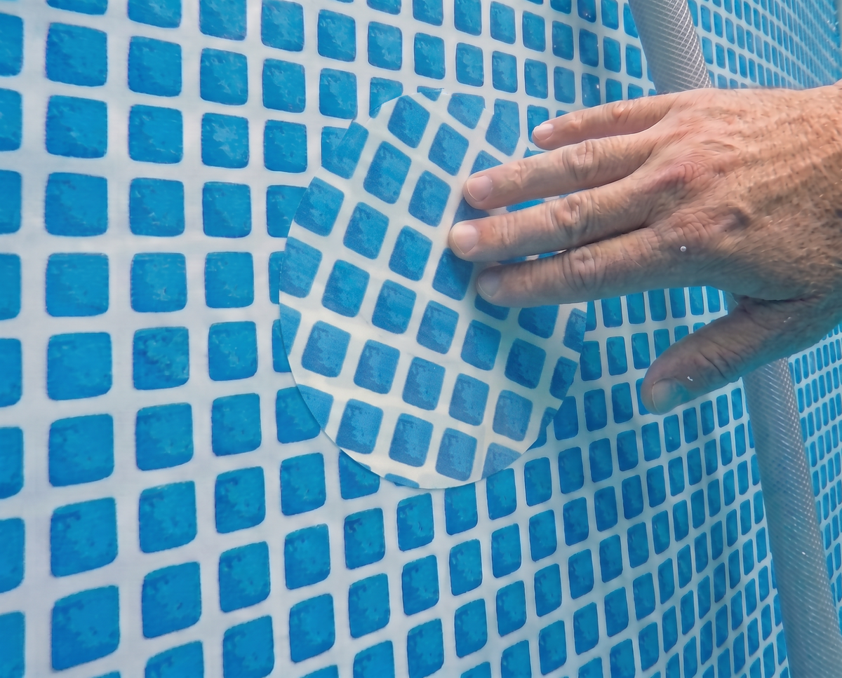 All-in-One Repair Kit for Above-Ground Pools | Fast, Underwater-Capable Peel-and-Stick OR Adhesive Glue-Down Vinyl Patches & for Easy Set and Frame Pools