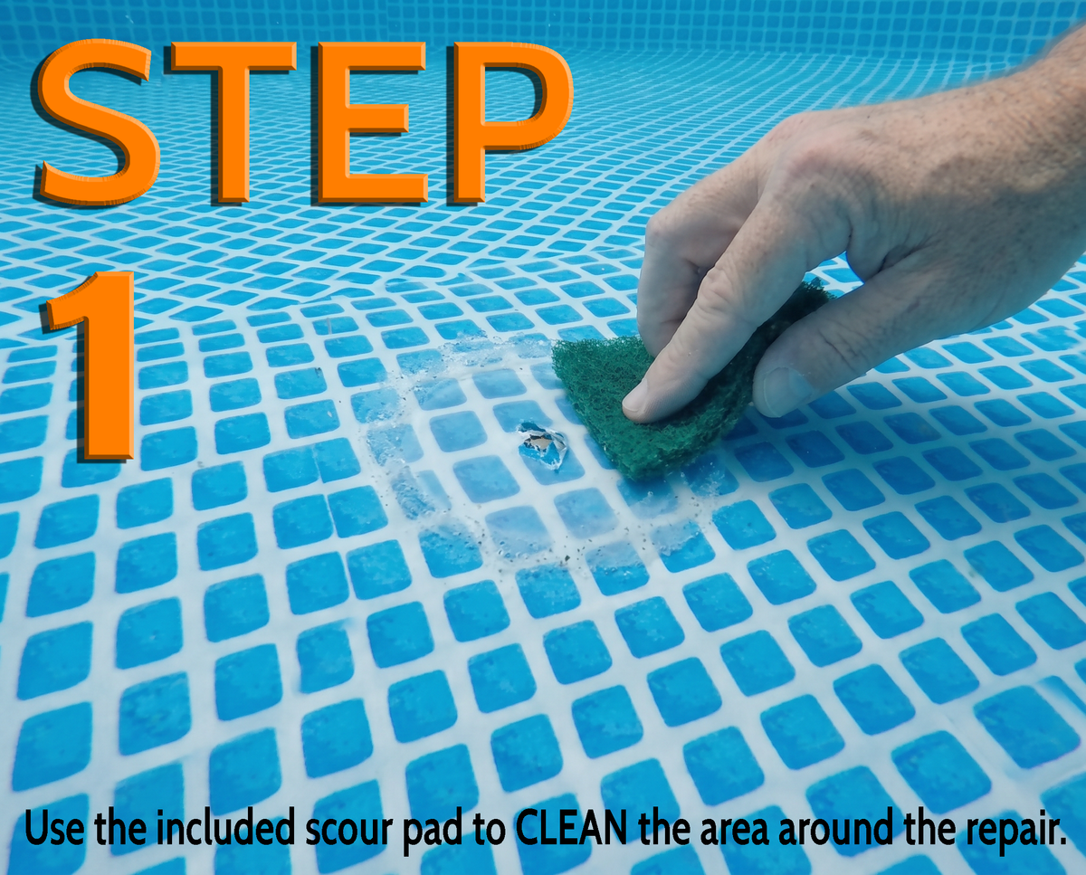 All-in-One Repair Kit for Above-Ground Pools | Fast, Underwater-Capable Peel-and-Stick OR Adhesive Glue-Down Vinyl Patches & for Easy Set and Frame Pools