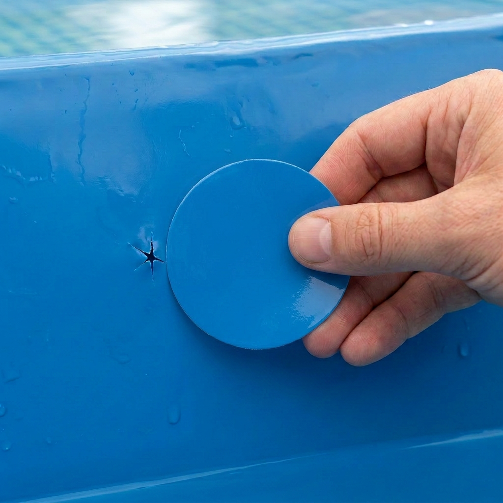 All-in-One Repair Kit for Above-Ground Pools | Fast, Underwater-Capable Peel-and-Stick OR Adhesive Glue-Down Vinyl Patches & for Easy Set and Frame Pools