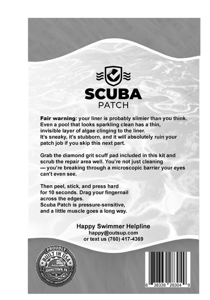 All-in-One Repair Kit for Above-Ground Pools | Fast, Underwater-Capable Peel-and-Stick OR Adhesive Glue-Down Vinyl Patches & for Easy Set and Frame Pools
