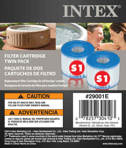 Intex PureSpa Type S1 Filter Cartridge Spa Replacement Cartridges 4 Pack