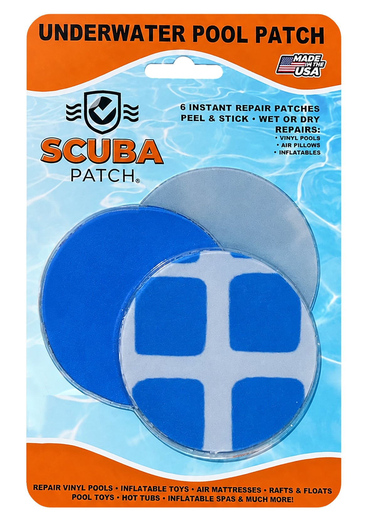 All-in-One Repair Kit for Above-Ground Pools | Fast, Underwater-Capable Peel-and-Stick OR Adhesive Glue-Down Vinyl Patches & for Easy Set and Frame Pools