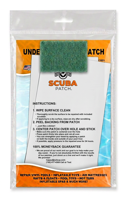Ultra Frame Pool Liner Repair Kit | Durable Vinyl Glue with Option of Glue-Down or Peel-and-Stick Blue Pool Print Patches for Reliable Repairs