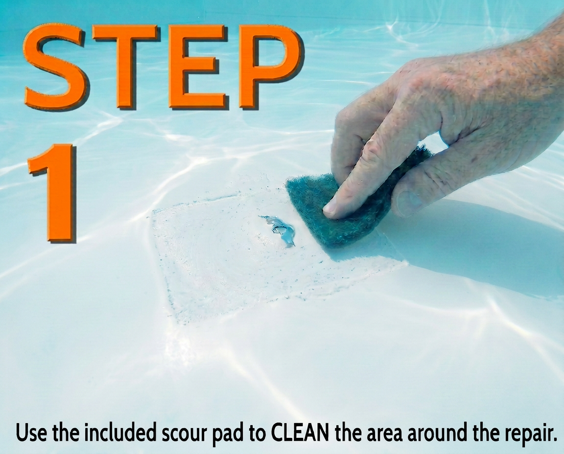 Scuba Patch Heavy Duty underwater pool liner patches; 2 Pack 5.5"x8.5" | Heavy Duty | Instant | Waterproof | Glue-less | Peel and Stick | Swimming Pool Liner Repair Patches