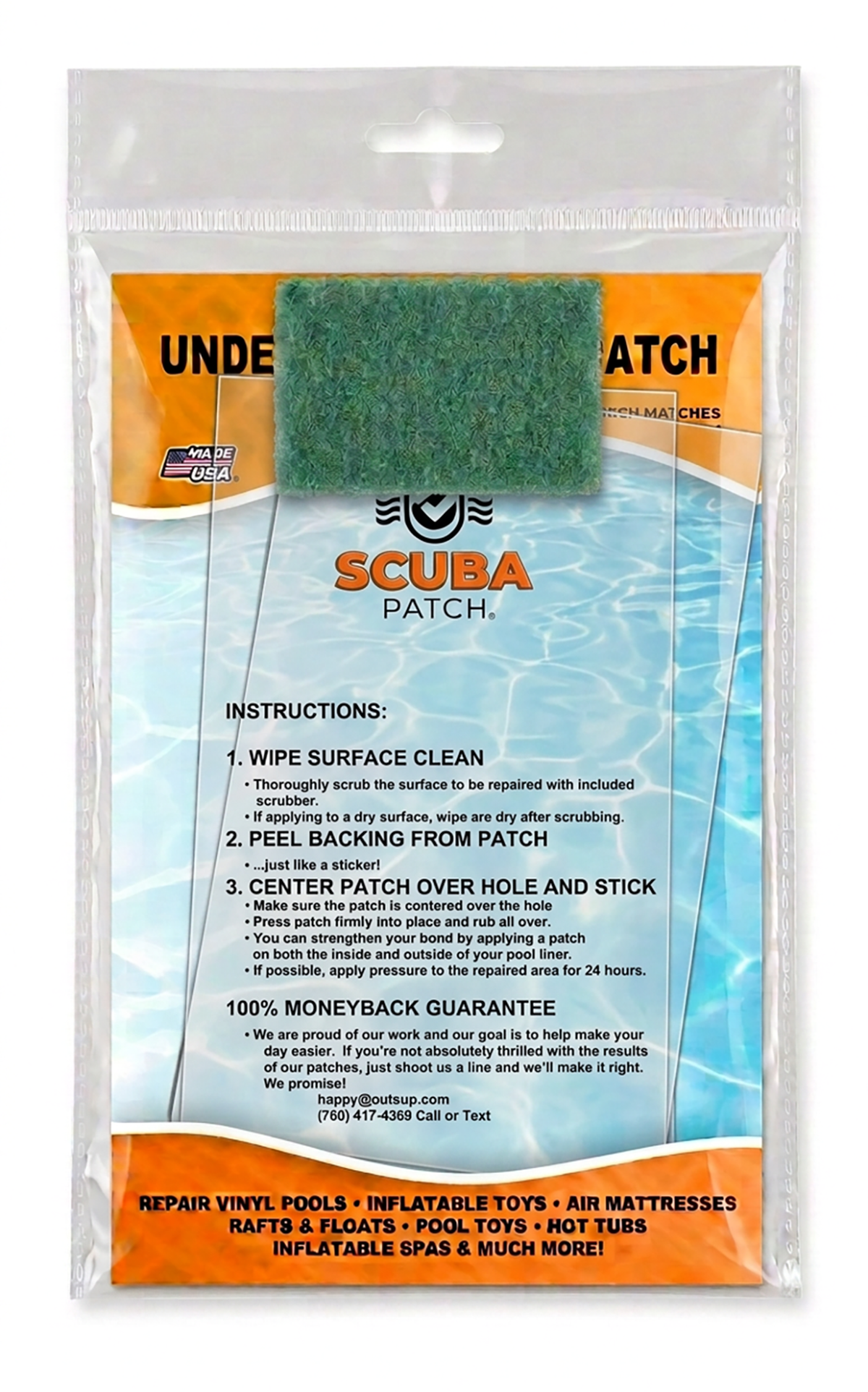 Ultra Frame Pool Liner Repair Kit | Durable Vinyl Glue with Option of Glue-Down or Peel-and-Stick Blue Pool Print Patches for Reliable Repairs
