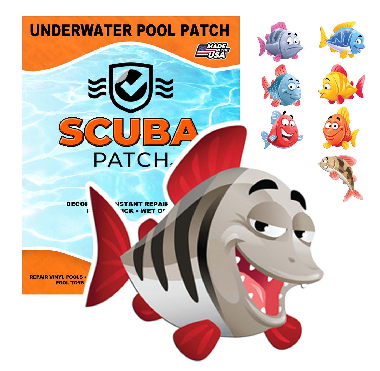 Scuba Patch Heavy Duty underwater pool liner patches | Heavy Duty | Instant | Waterproof | Glue-less | Peel and Stick | Swimming Pool Liner Repair Patches