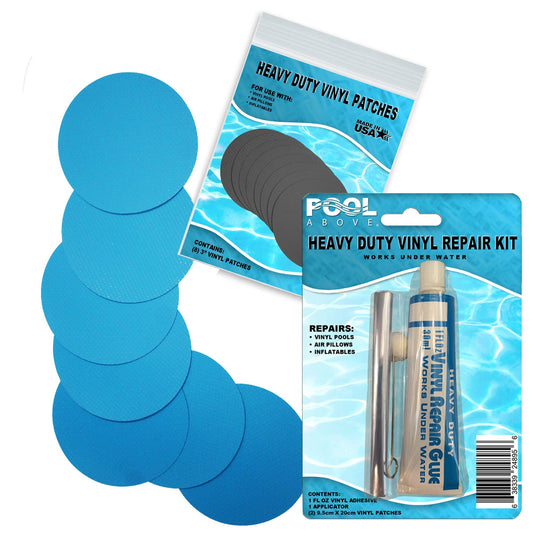 Heavy Duty Vinyl Repair Kit  | Vinyl glue | Bright Blue Vinyl Patches