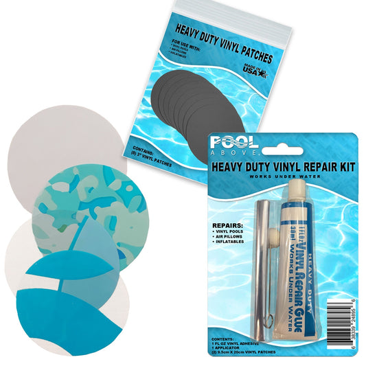 Repair Kit for Clear Color Tube | Vinyl glue |  White and Blue Multi Patches