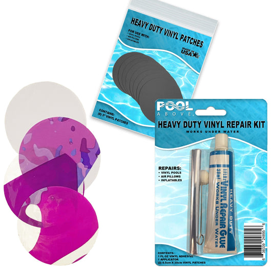 Repair Kit for Clear Color Tube | Vinyl glue |  White and Purple Multi Patches