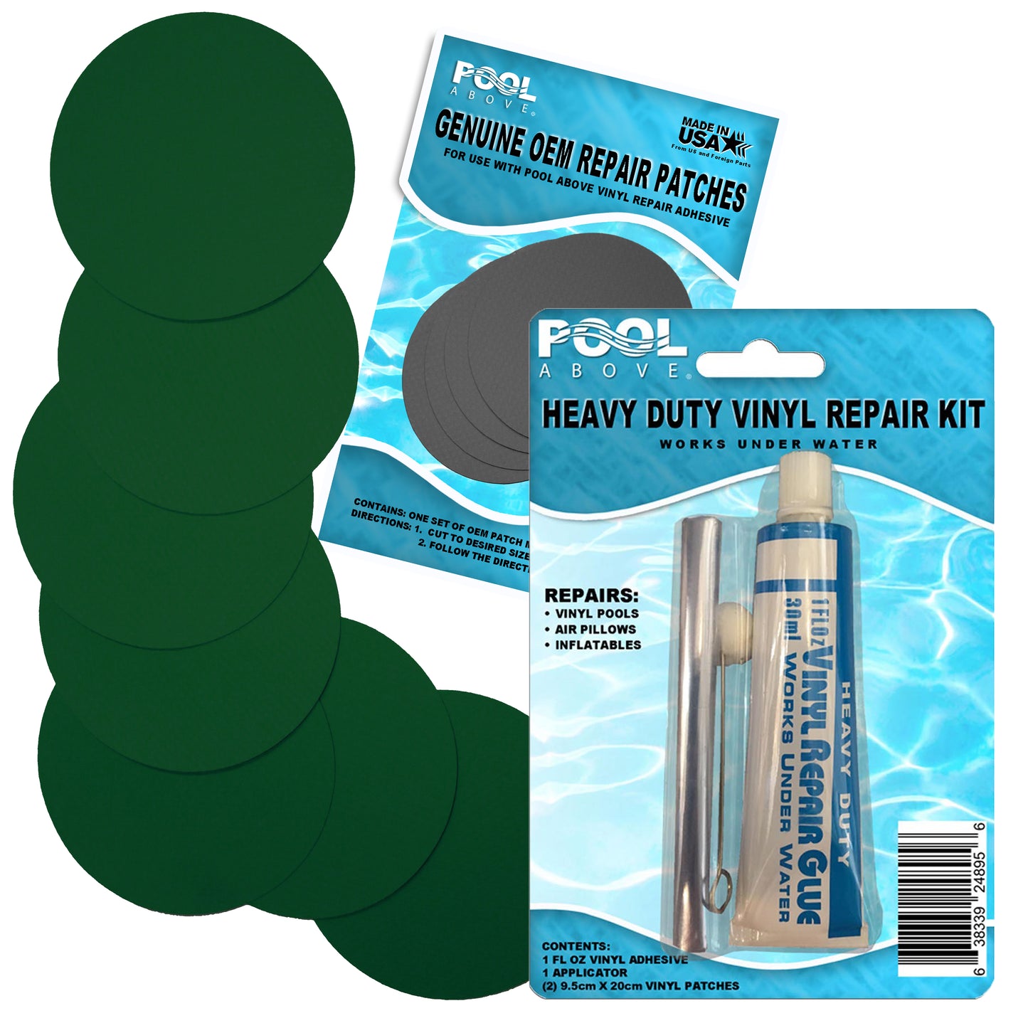 Repair Kit for Easy Set, Fast Set, Frame Set Pool Liner | Vinyl Patches and Glue