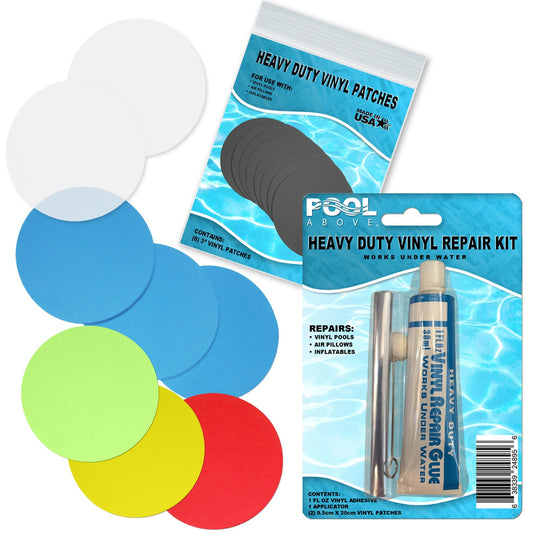 Repair Kit for Jump-O-Lene Transparent Ring Bounce | Vinyl glue | Red and Multi Patches