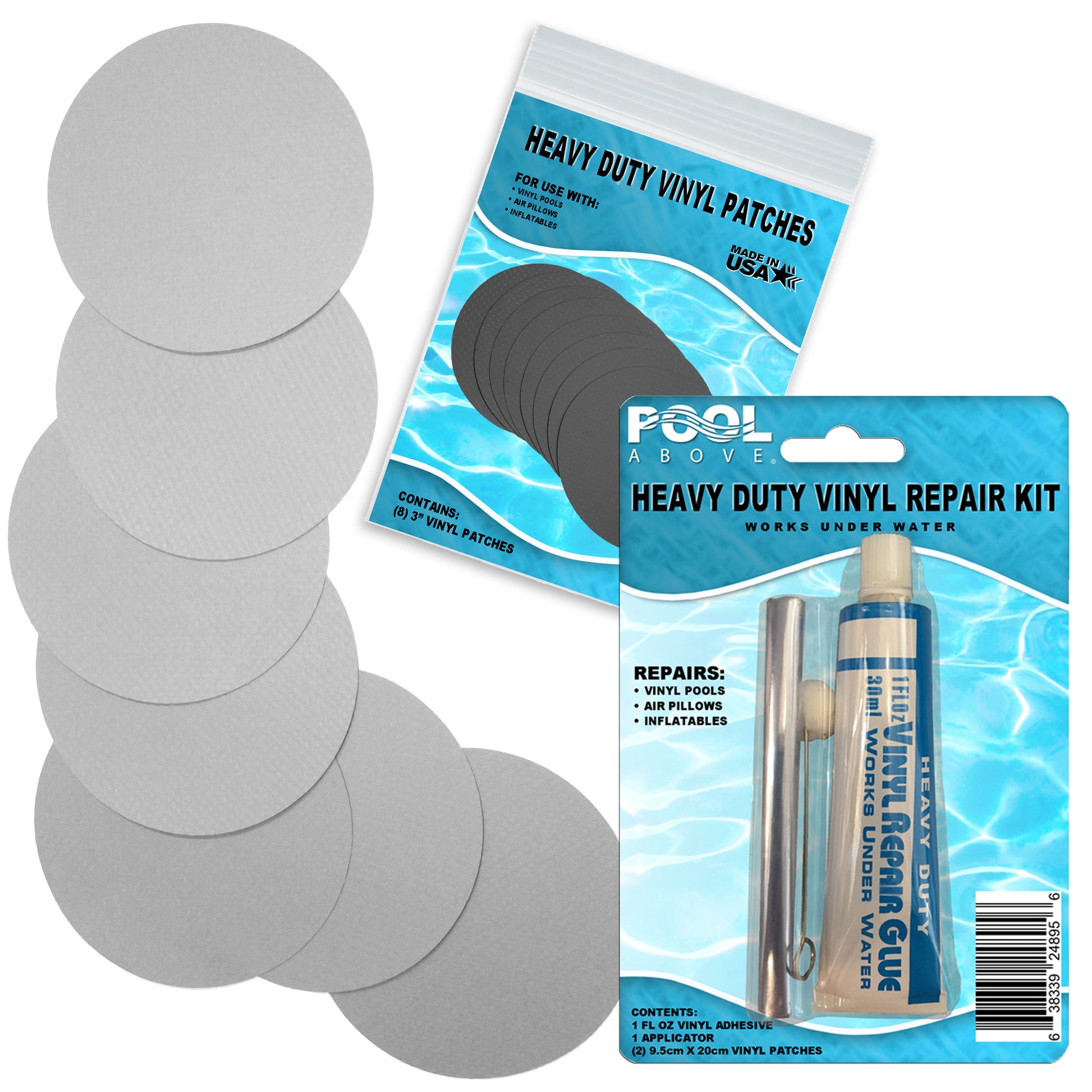 Heavy Duty Vinyl Repair Patch Kit for Above-Ground Pool Liner