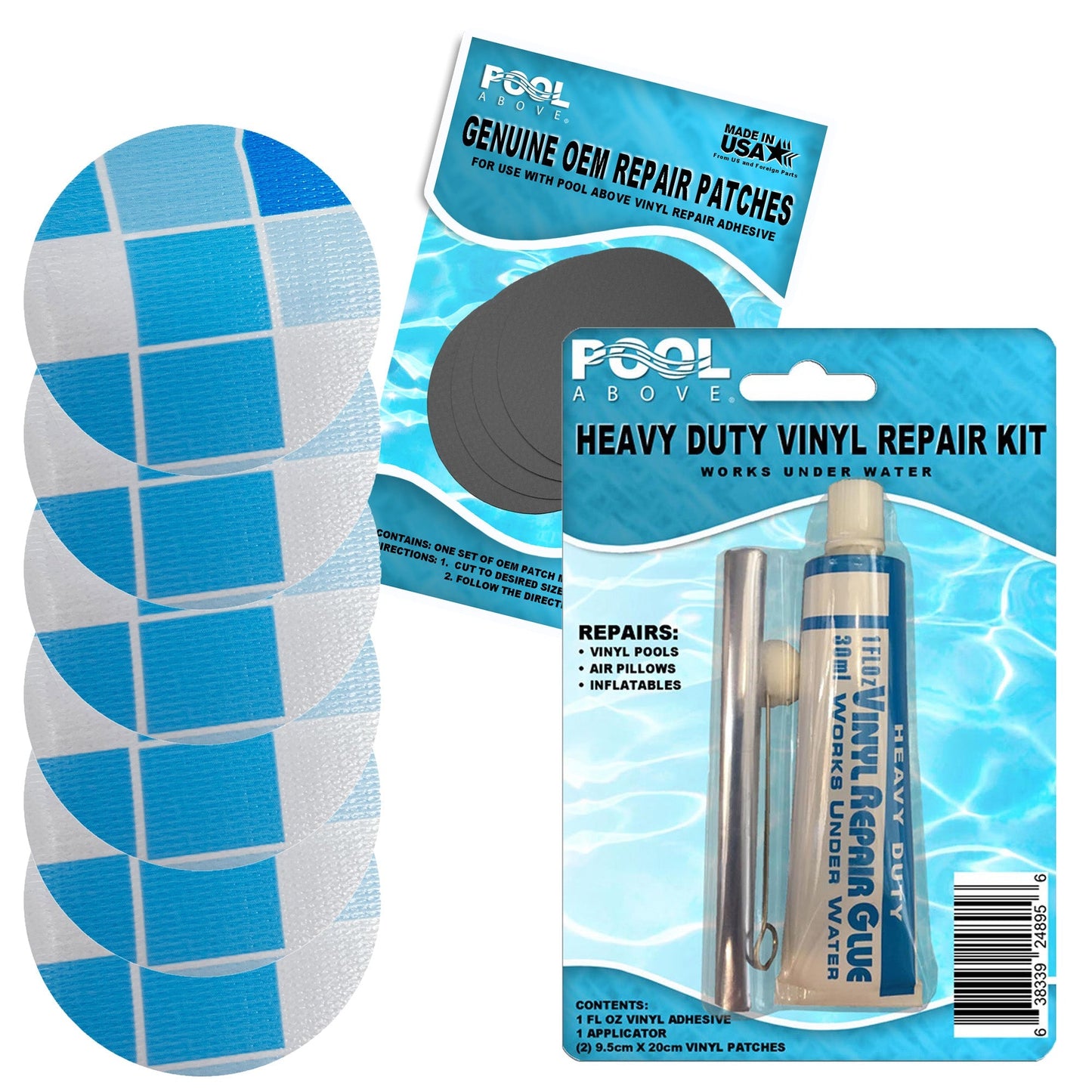 Repair Kit for Easy Set, Fast Set, Frame Set Pool Liner | Vinyl Patches and Glue