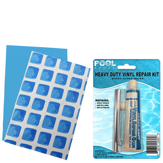 Repair Kit for Above-Ground Easy Set and Frame Pool Liner | Vinyl Glue | 5.5"x8.5" Patches