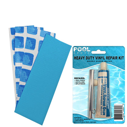 Repair Kit for Above Ground Pool Liner | Easy Set or Frame | Vinyl Glue, Patches