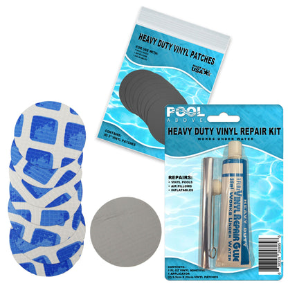 Repair Kit for Above Ground Pool Liner | Easy Set or Frame | Vinyl Glue, Patches