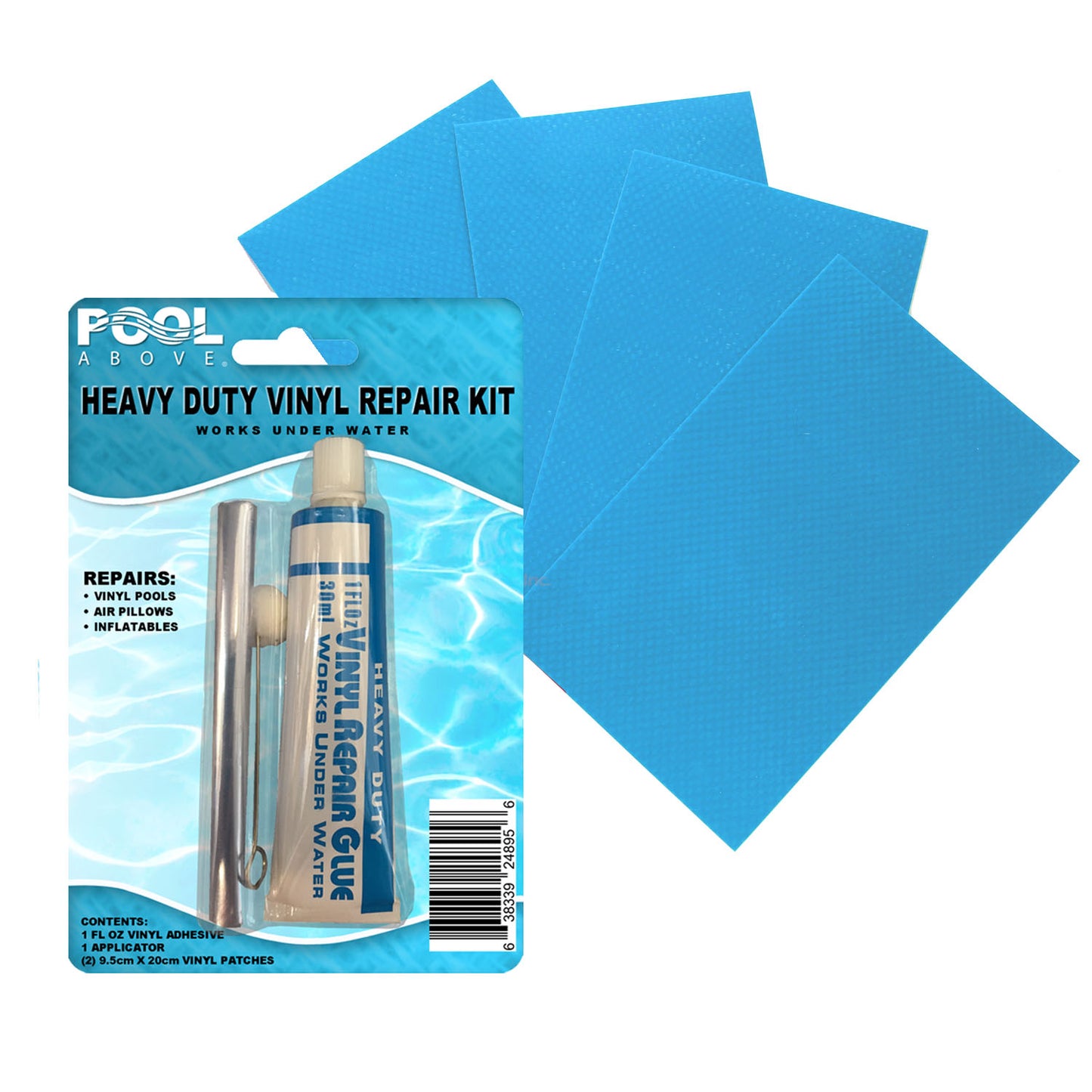 Heavy Duty Vinyl Repair Patch Kit | Vinyl Cement Adhesive Glue and Colored Patches for Inflatables Boat Raft Kayak Air Beds Inflatable Mattress Hole Repair