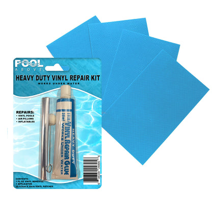Heavy Duty Vinyl Repair Patch Kit | Vinyl Cement Adhesive Glue and Colored Patches for Inflatables Boat Raft Kayak Air Beds Inflatable Mattress Hole Repair