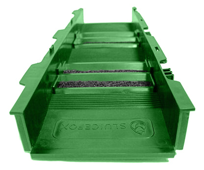 Portable sluice box for gold mining and prospecting; Includes miner's moss, Hungarian style riffles, and deep V riffles.  Essential tool for gold panning kits