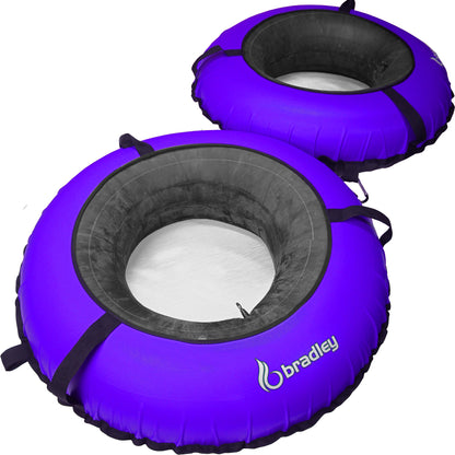 Pack of two Bradley heavy duty tubes for floating the river; Whitewater water tube; Rubber inner tube with cover for river floating; Linking tandem river tubes for floating the river; river raft tube