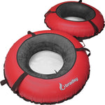 Pack of two Bradley heavy duty tubes for floating the river; Whitewater water tube; Rubber inner tube with cover for river floating; Linking tandem river tubes for floating the river; river raft tube