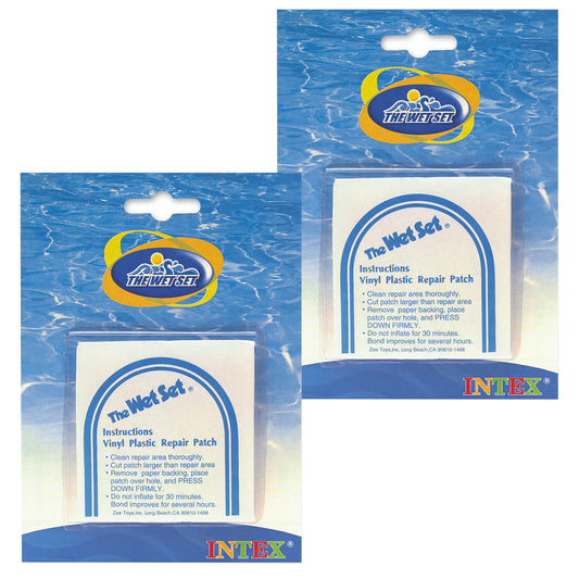 2 pack Vinyl Repair Patch Stick On for Inflatables Pools Wet Set - 12 Patches Included