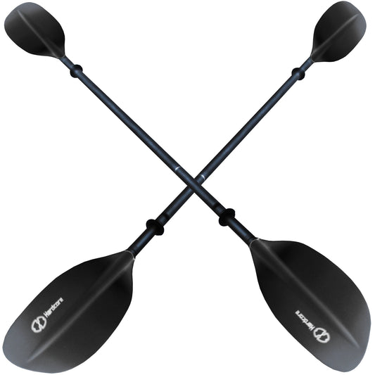 2 Pack - Kayak Paddle Curved Blade 2-PC - Hardcore Water Sports - Black