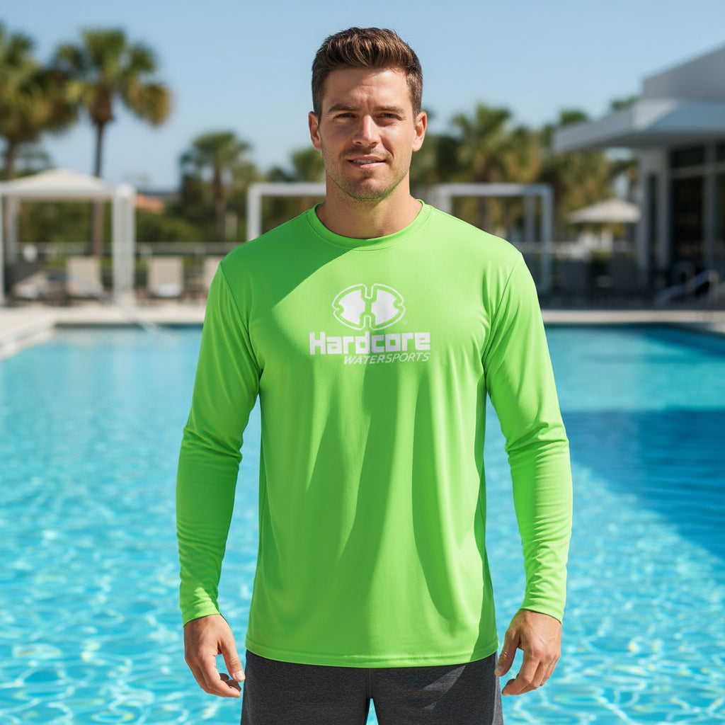 Hardcore Men’s Long-Sleeve UV Protection Shirt – Lightweight, Quick-Dry Rash Guard for Swimming, Fishing, Hiking & Outdoor Sun Safety
