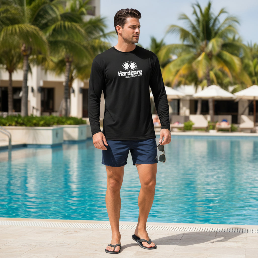 Hardcore Men’s Long-Sleeve UV Protection Shirt – Lightweight, Quick-Dry Rash Guard for Swimming, Fishing, Hiking & Outdoor Sun Safety