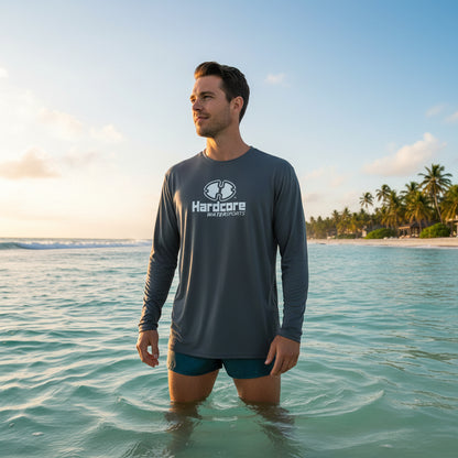 Hardcore Men’s Long-Sleeve UV Protection Shirt – Lightweight, Quick-Dry Rash Guard for Swimming, Fishing, Hiking & Outdoor Sun Safety