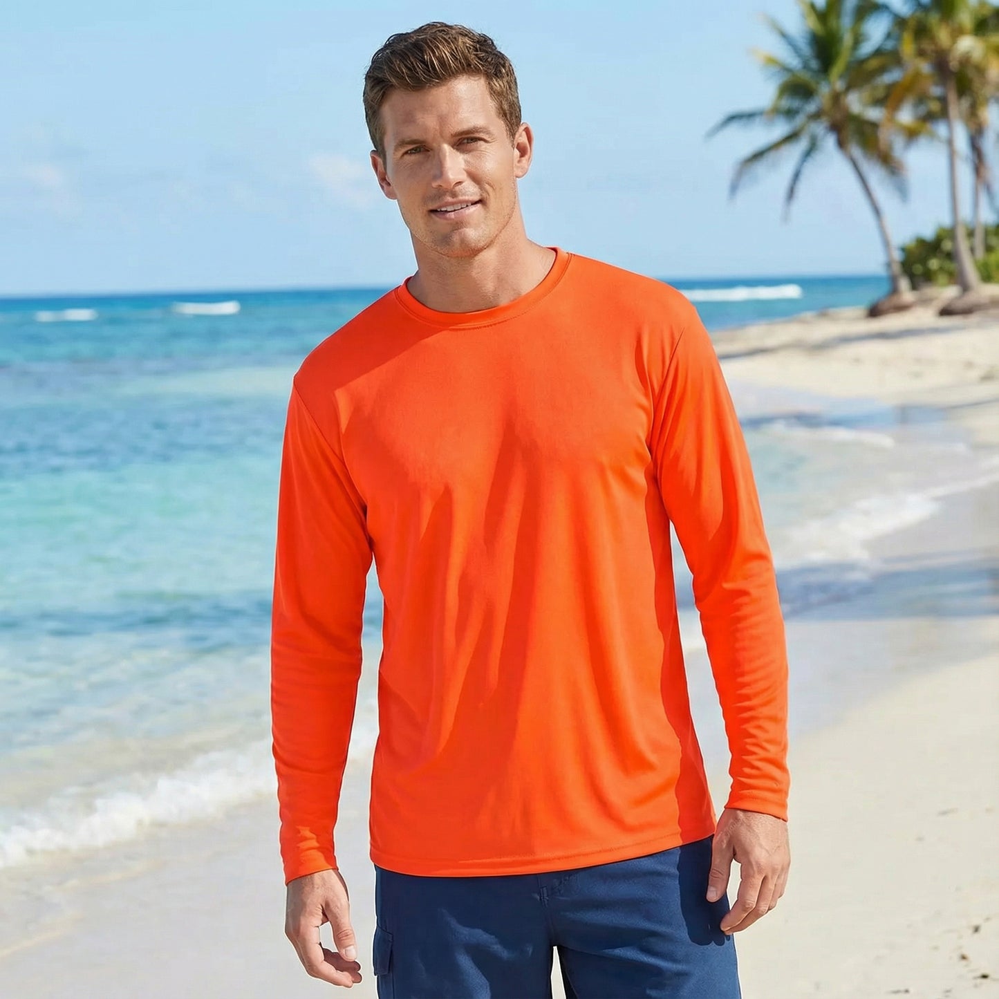 Hardcore Men’s Long-Sleeve UV Protection Shirt – Lightweight, Quick-Dry Rash Guard for Swimming, Fishing, Hiking & Outdoor Sun Safety