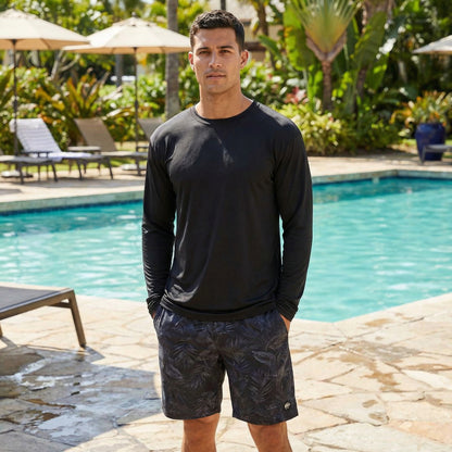 Hardcore Men’s Long-Sleeve UV Protection Shirt – Lightweight, Quick-Dry Rash Guard for Swimming, Fishing, Hiking & Outdoor Sun Safety