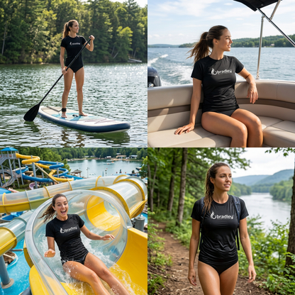 Bradley Women’s Short Sleeve Rash Guard – Relaxed Fit UV Protection Swim Shirt, Quick-Dry Performance Fabric