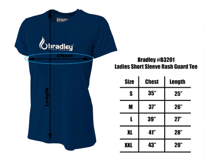 Bradley Women’s Short Sleeve Rash Guard – Relaxed Fit UV Protection Swim Shirt, Quick-Dry Performance Fabric