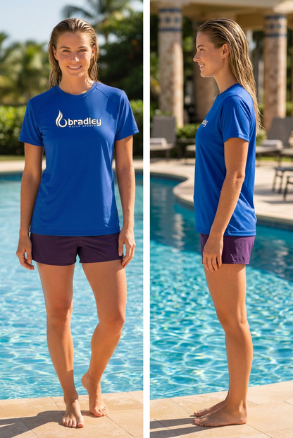 Bradley Women’s Short Sleeve Rash Guard – Relaxed Fit UV Protection Swim Shirt, Quick-Dry Performance Fabric