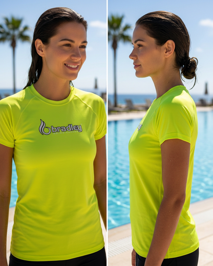 Bradley Women’s Short Sleeve Rash Guard – Relaxed Fit UV Protection Swim Shirt, Quick-Dry Performance Fabric
