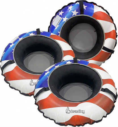 Pack of three Bradley heavy duty tubes for floating the river; Whitewater water tube; Rubber inner tube with cover for river floating; Linking tubes for floating the river; river raft tube