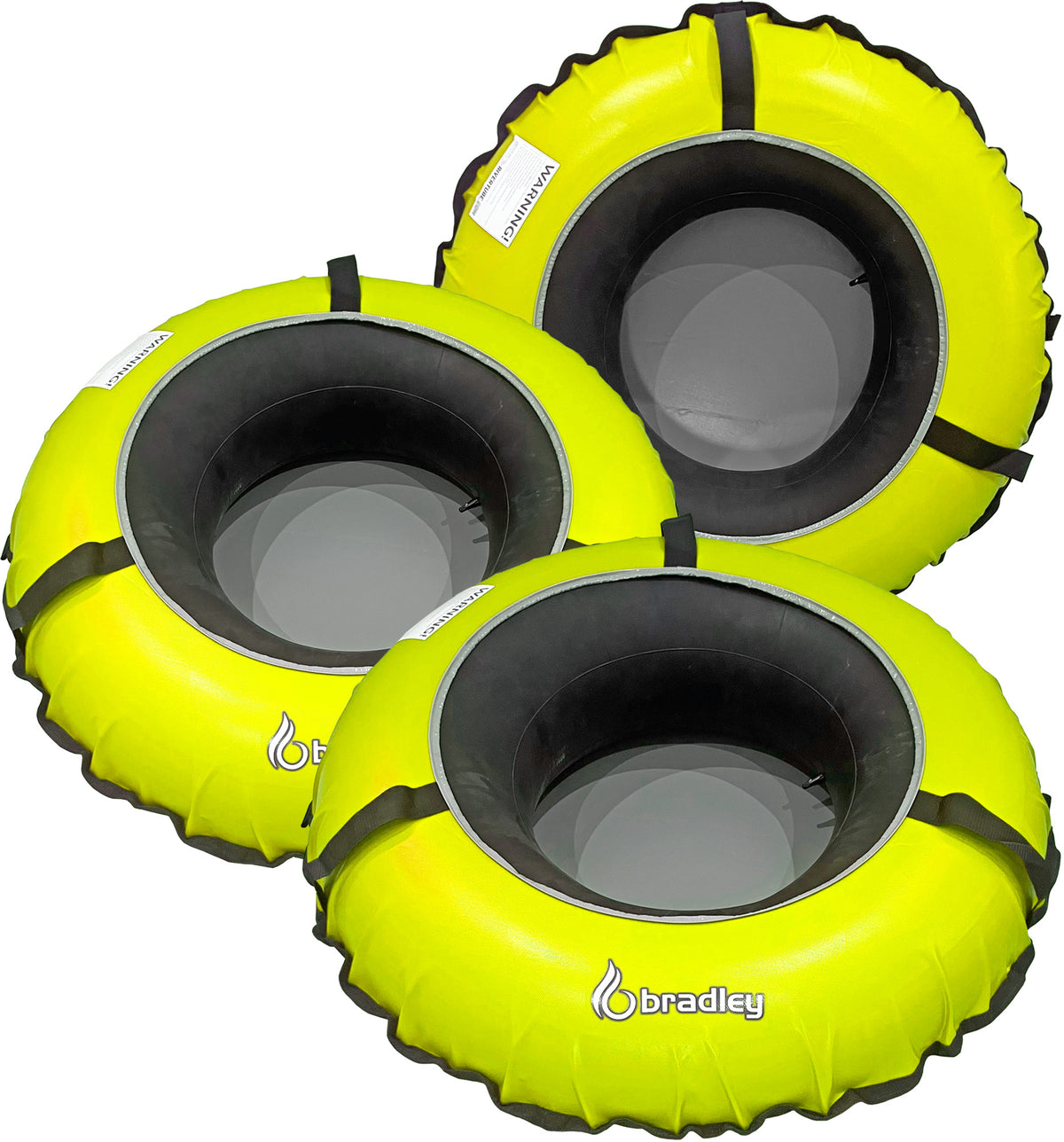 Pack of three Bradley heavy duty tubes for floating the river; Whitewater water tube; Rubber inner tube with cover for river floating; Linking tubes for floating the river; river raft tube