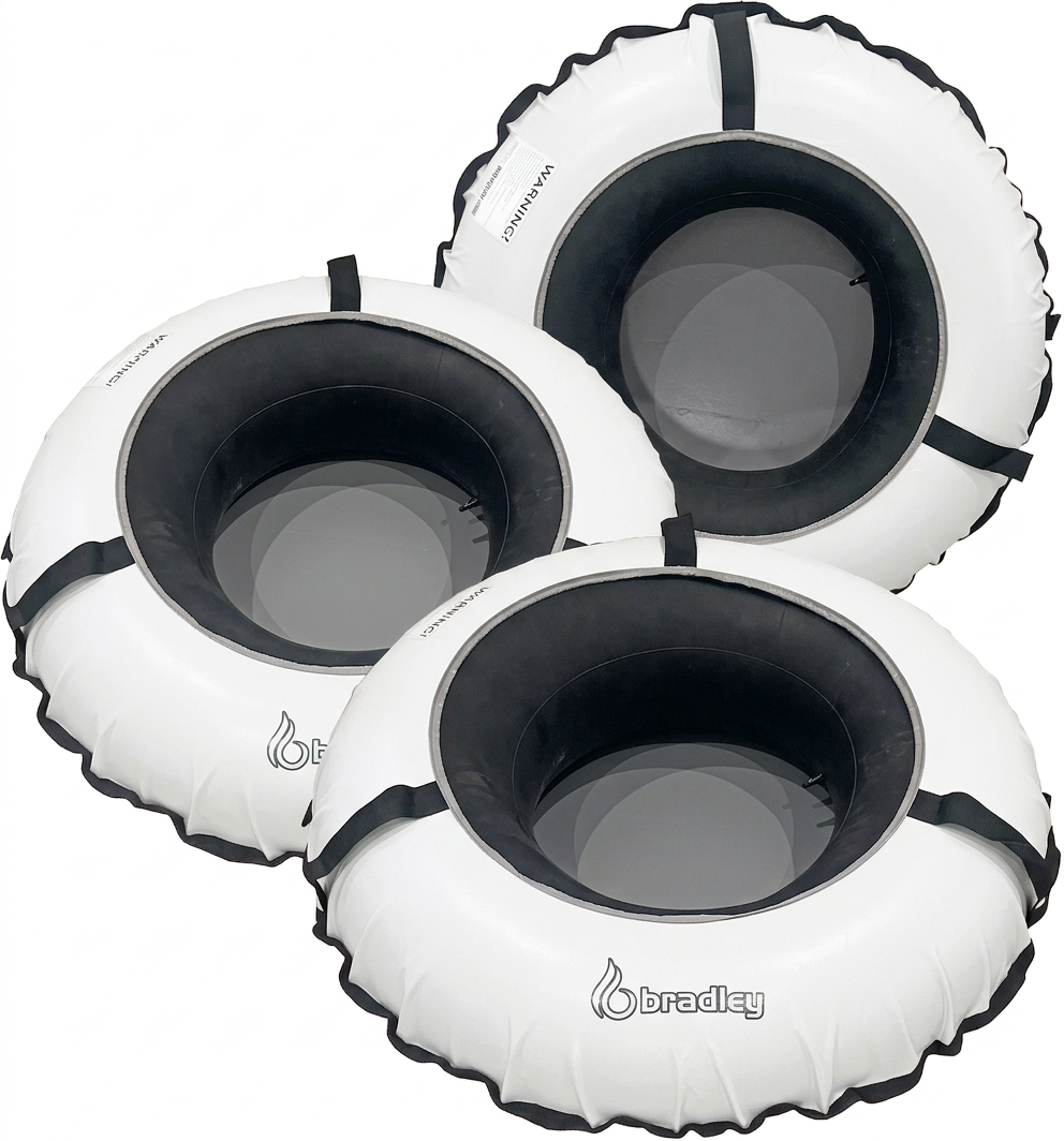 Pack of three Bradley heavy duty tubes for floating the river; Whitewater water tube; Rubber inner tube with cover for river floating; Linking tubes for floating the river; river raft tube